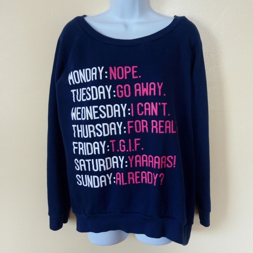 👍 Electric PINK Blue Size L Weekday Sweatshirt